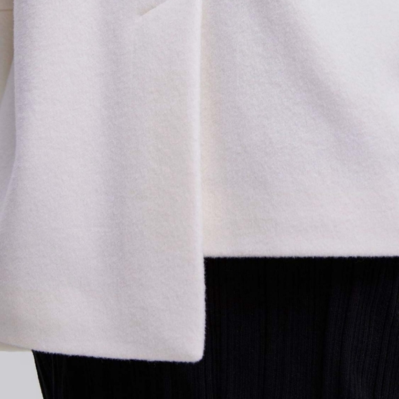🆕 NAP Loungewear Callie Wool Jacket w/ Asymmetrical Hemline in Ivory - Picture 7 of 10